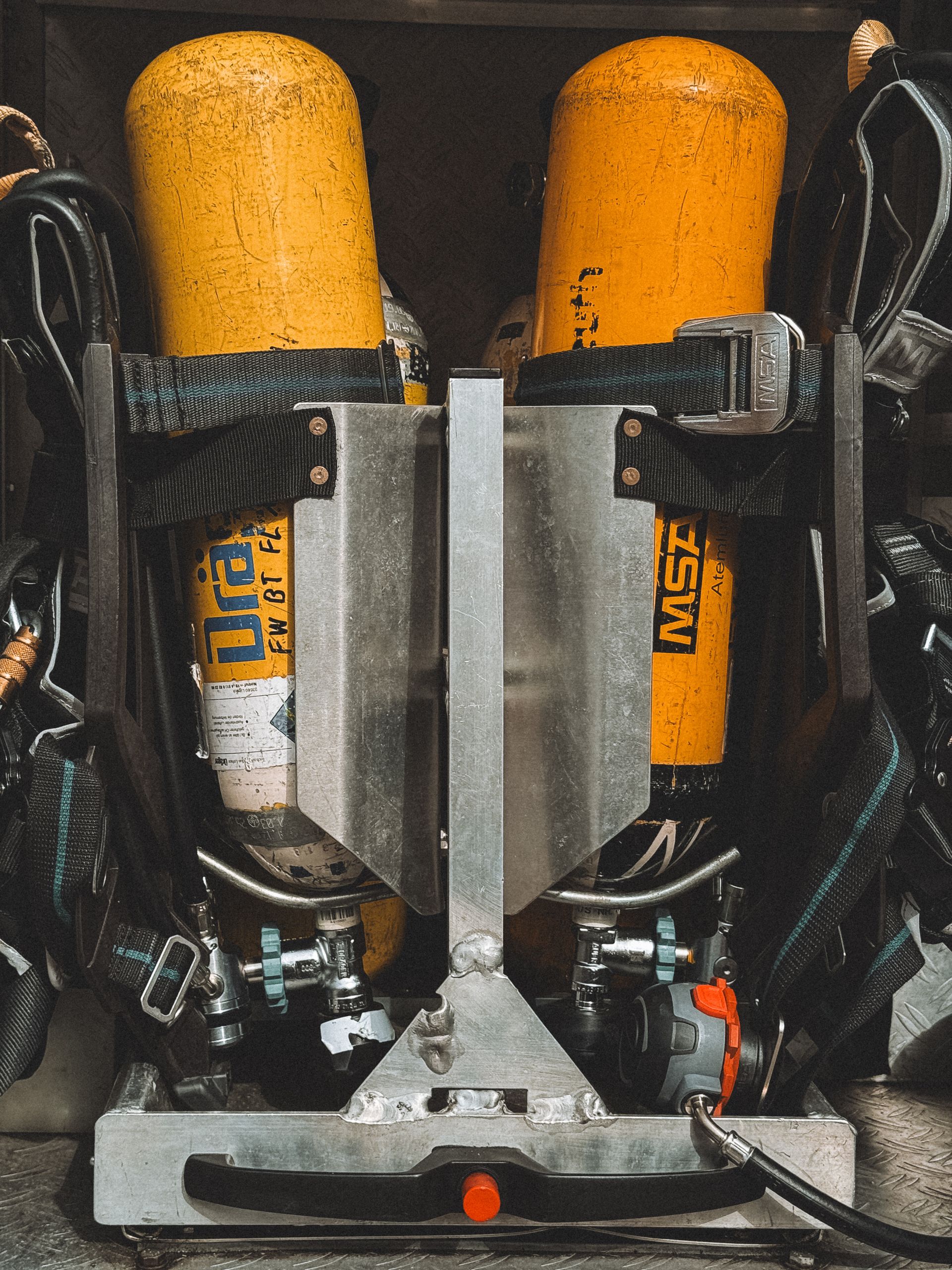 Industrial gas cylinders ready for dispatch